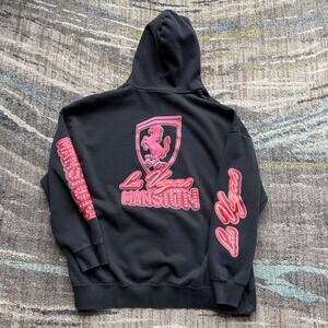 Men's Puma Scuderia Ferrari Las Vegas Mansion F1 Black Hoodie Sweatshirt Sz 2XL